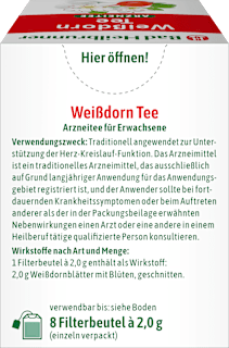 Arzneitee, Weißdorn Tee (8 Beutel) Bad Heilbrunner