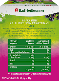 Früchtetee, Heißer Holunder mit Aronia (12 Beutel) Bad Heilbrunner