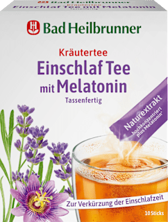 Kräutertee Einschlaftee mit Melatonin (10 Sticks) Bad Heilbrunner