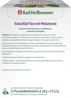 Kräutertee "Einschlaftee mit Melatonin" (12 Beutel) Bad Heilbrunner