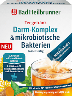 Teegetränk Darm-Komplex & mikrobiotische Bakterien (10 Stück) Bad Heilbrunner