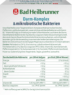 Teegetränk Darm-Komplex & mikrobiotische Bakterien (10 Stück) Bad Heilbrunner
