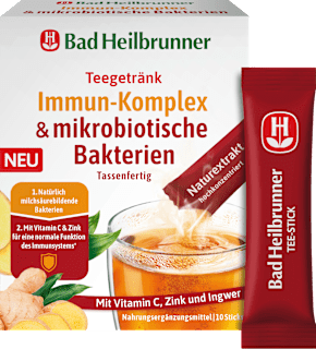Teegetränk, Immun-Komplex & mikrobiotische Bakterien (10 Sticks) Bad Heilbrunner