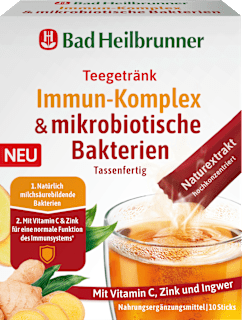 Teegetränk, Immun-Komplex & mikrobiotische Bakterien (10 Sticks) Bad Heilbrunner