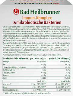 Teegetränk, Immun-Komplex & mikrobiotische Bakterien (10 Sticks) Bad Heilbrunner