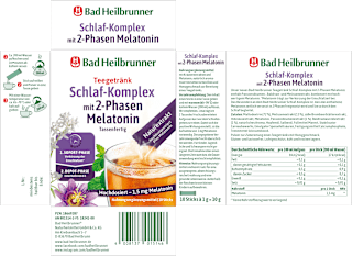 Teegetränk, Schlaf-Komplex mit 2-Phasen Melatonin (10 Sticks) Bad Heilbrunner