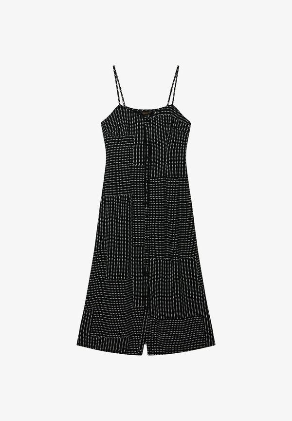 Superdry & Co SUPERDRY PRINT BUTTON DOWN CAMI MIDI DRESS.. - Shirt dress - black dot row print