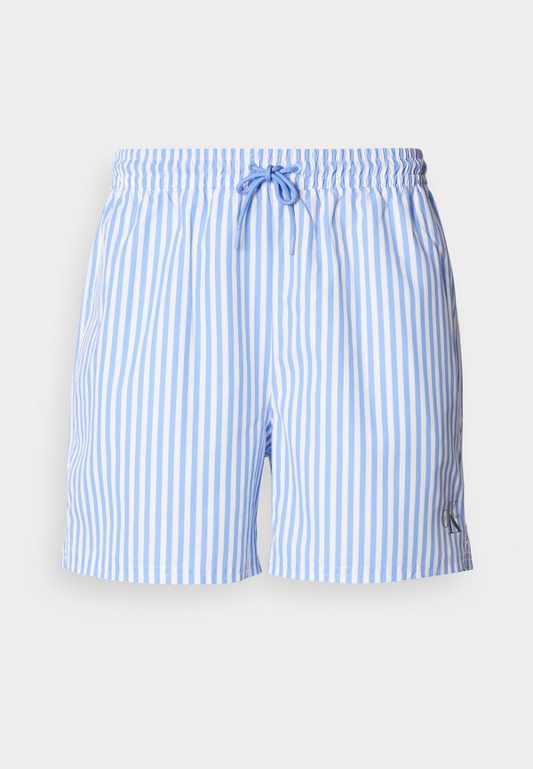 Calvin Klein Swimwear MEDIUM DRAWSTRING WAISTBAND - GRAPHIC MONOGRAM  - Swimming shorts - penny/blue descent