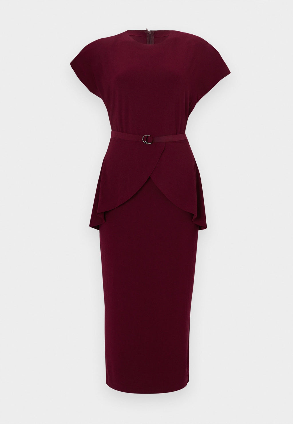 Norma Kamali SLEEVE SHOULDER PAD PEPLUM DRESS TO MIDCALF
