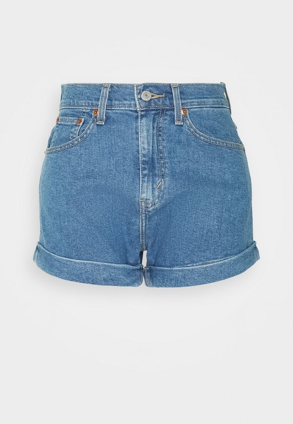 Levi's® MOM A LINE SHORT II - Denim shorts - light blue denim