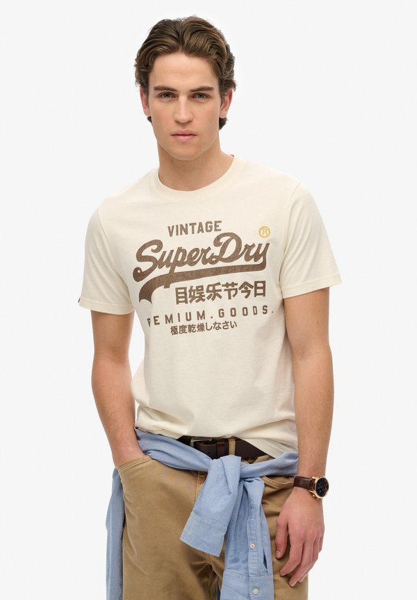 Superdry & Co Print T-shirt - riff white