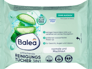 Abschminktücher 3in1 erfrischend Balea