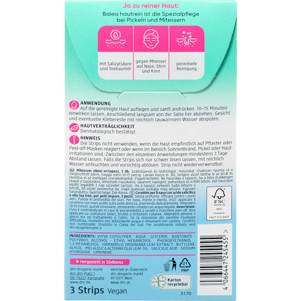 Anti-Mitesser Nosestrips Hautrein  Balea