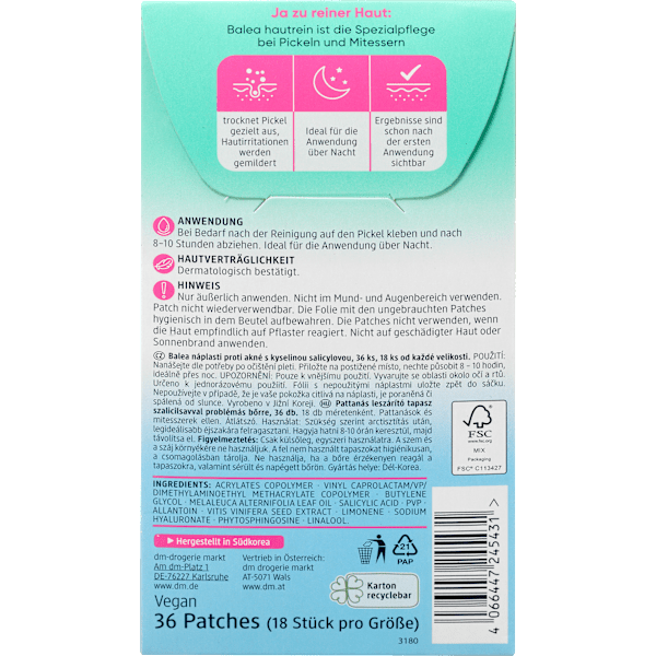 Anti-Pickel Patches Hautrein  Balea