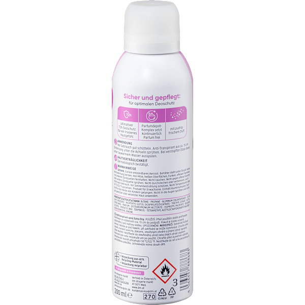 Antitranspirant Deospray Extra Dry Balea