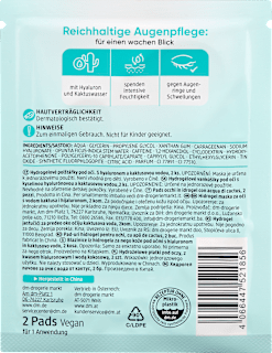 Augenpads Hydrogel Kaktuswasser (1 Paar) Balea