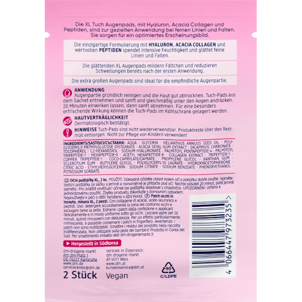 Augenpads Tuch XL Smoothing (1 Paar) Balea