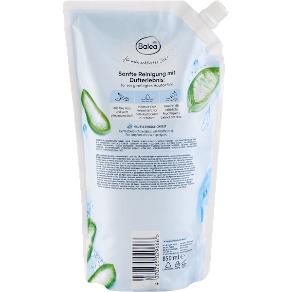 Cremeseife Sensitive mit Aloe Vera, Nachfüllpack Balea