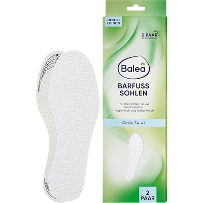 Balea Barefoot insoles white, size. 34-41 (2 pairs), 4 pieces