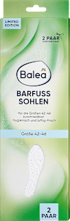 Einlegesohlen Barfuß weiß, Gr. 42-46 (2 Paar) Balea