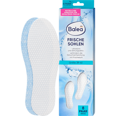 Balea Insoles fresh soles white, size. 39-41 (8 pairs), 16 pieces