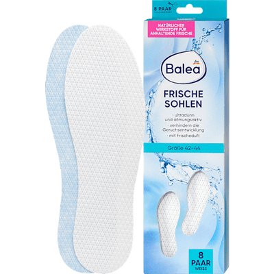 Balea Insoles fresh soles white, size. 42-44 (8 pairs), 16 pieces