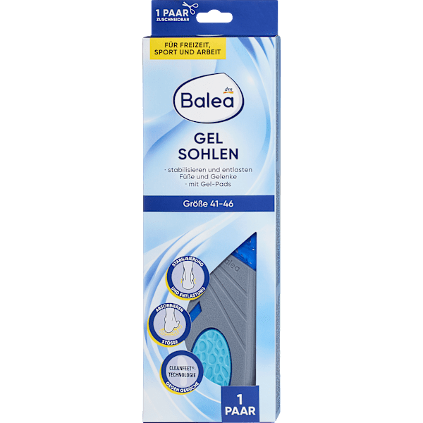 Einlegesohlen Gel Sohle, Gr. 41-46 (1 Paar)  Balea