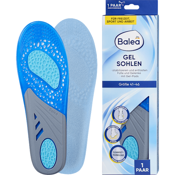 Einlegesohlen Gel Sohle, Gr. 41-46 (1 Paar)  Balea