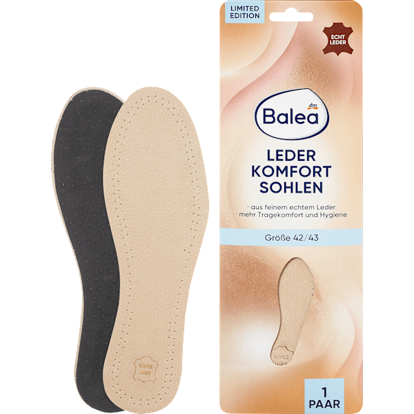 Einlegesohlen Leder Gr. 42/43 (1 Paar) Balea