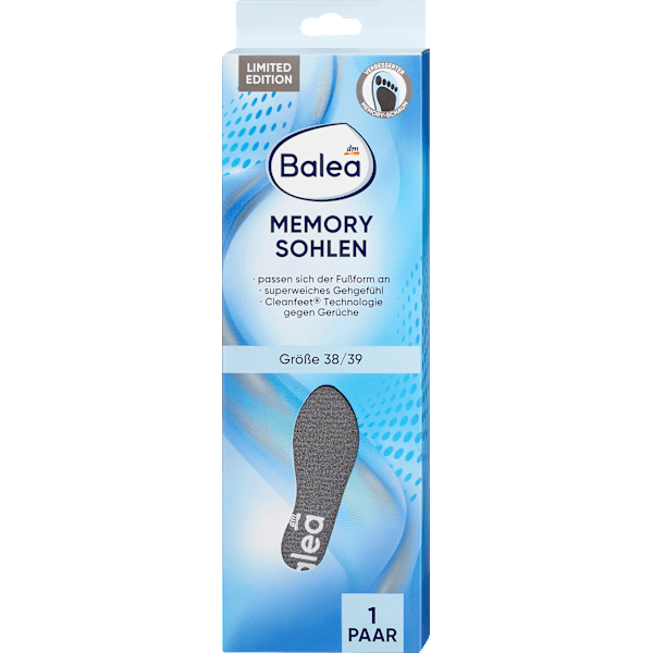 Einlegesohlen Memory Foam, Gr. 38/39 (1 Paar) Balea