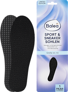 Einlegesohlen Sport & Sneaker schwarz, Gr. 44/45 (1 Paar) Balea