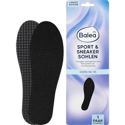 Balea Insoles sports & sneakers black, size. 44/45 (1 pair), 2 pcs