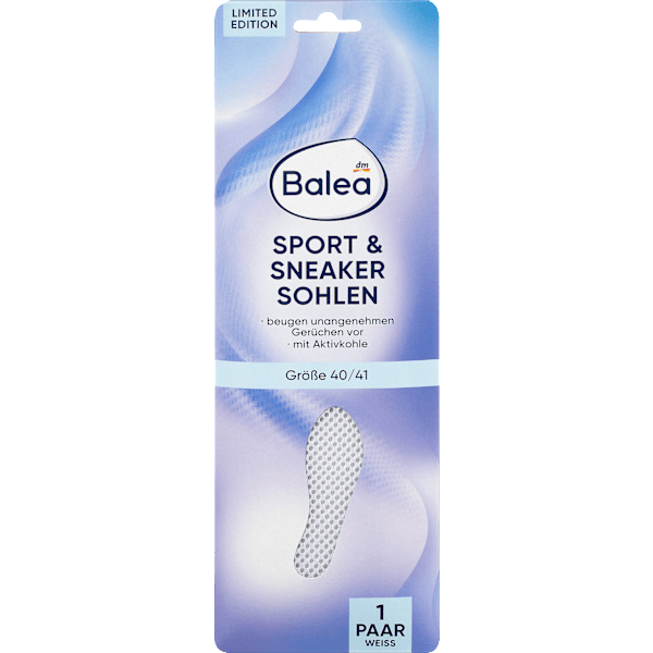 Einlegesohlen Sport & Sneaker weiß, Gr. 40/41 (1 Paar) Balea