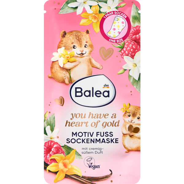 Fußmaske Socken you have a heart of gold (1 Paar) Balea