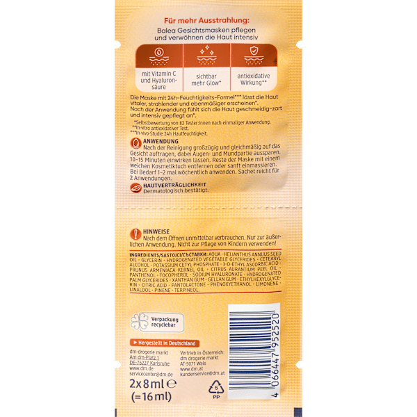 Gesichtsmaske Vitamin C Balea