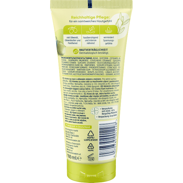Handcreme Olive, sehr trockene Hände Balea