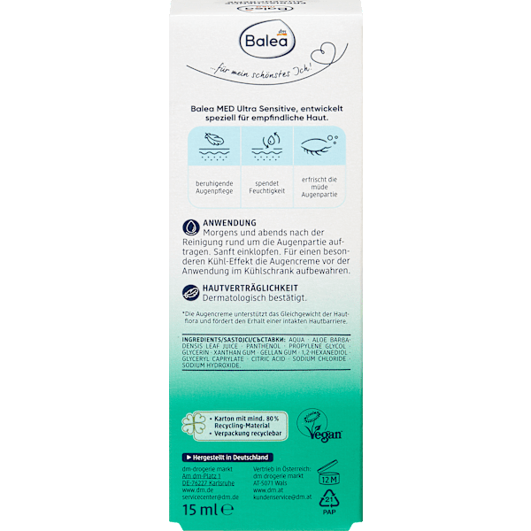 Augencreme erfrischend ultra sensitive  Balea med