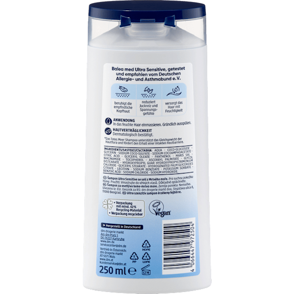 Shampoo Totes Meer Ultra Sensitive Balea med