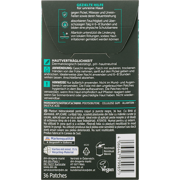 Anti Pickel Patches Clear Up Hydrokolloid Balea MEN