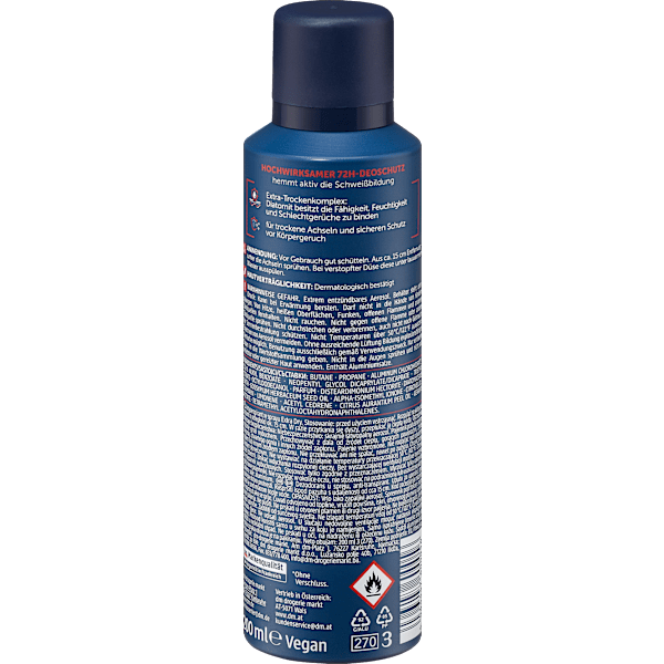 Antitranspirant Deospray Extra Dry Balea MEN