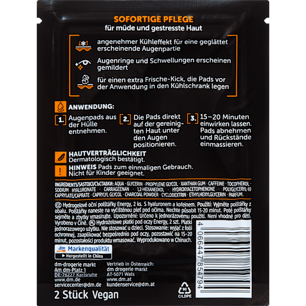 Augenpads Hydrogel Energy (1 Paar) Balea MEN
