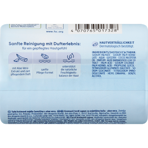 Seifenstück, Cremeseife sensitive Balea