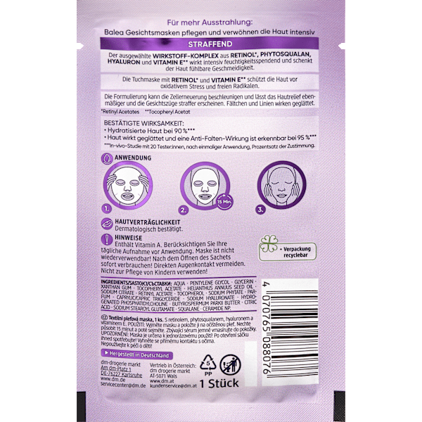 Tuchmaske Retinol Balea