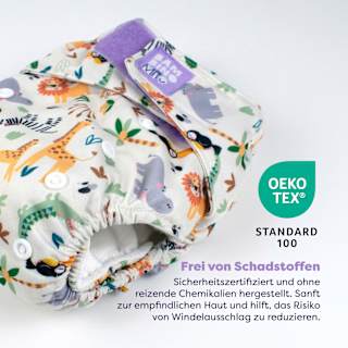 Stoffwindel wiederverwendbar, Motiv Safari Bambino Mio