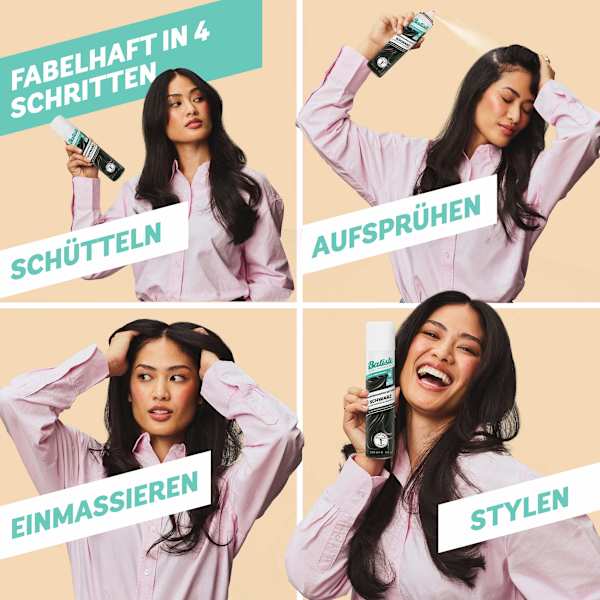 Trockenshampoo mit Farbe Schwarz Batiste