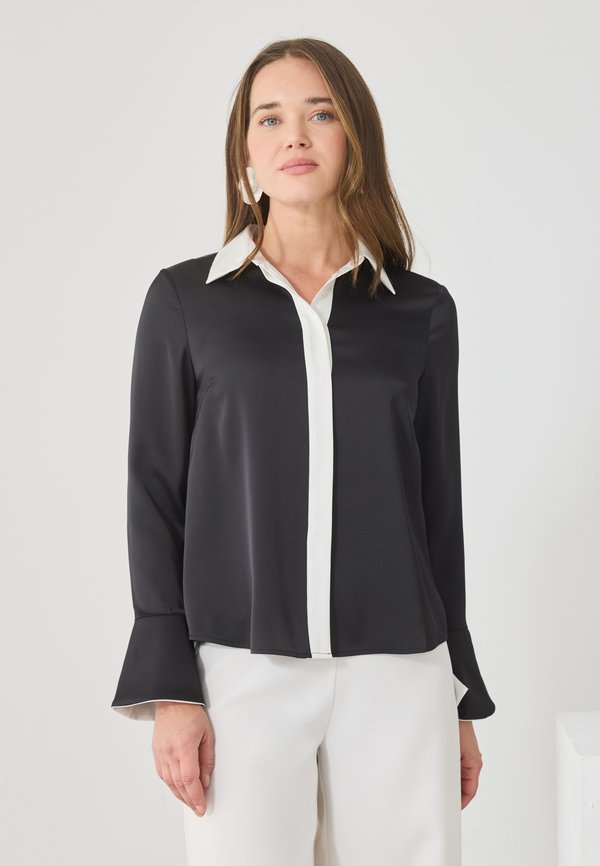 Anna Field LONG SLEEVES CONTRAST BUTTON THROUGH SATIN BLOUSE