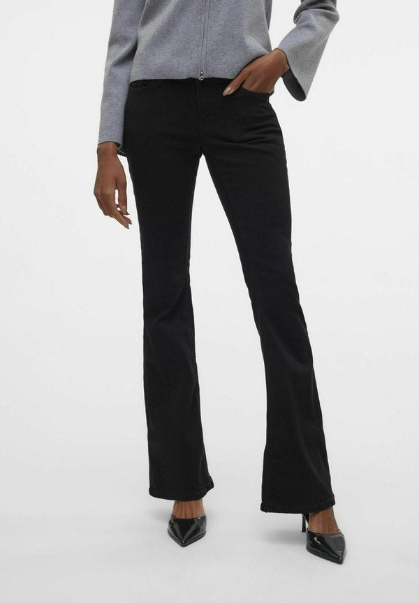 Vero Moda Flared fit VMSIGI Low rise - Flared Jeans - black denim