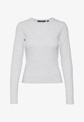 Vero Moda VMCHLOE SHORT TOP  - Long sleeved top - light grey melange