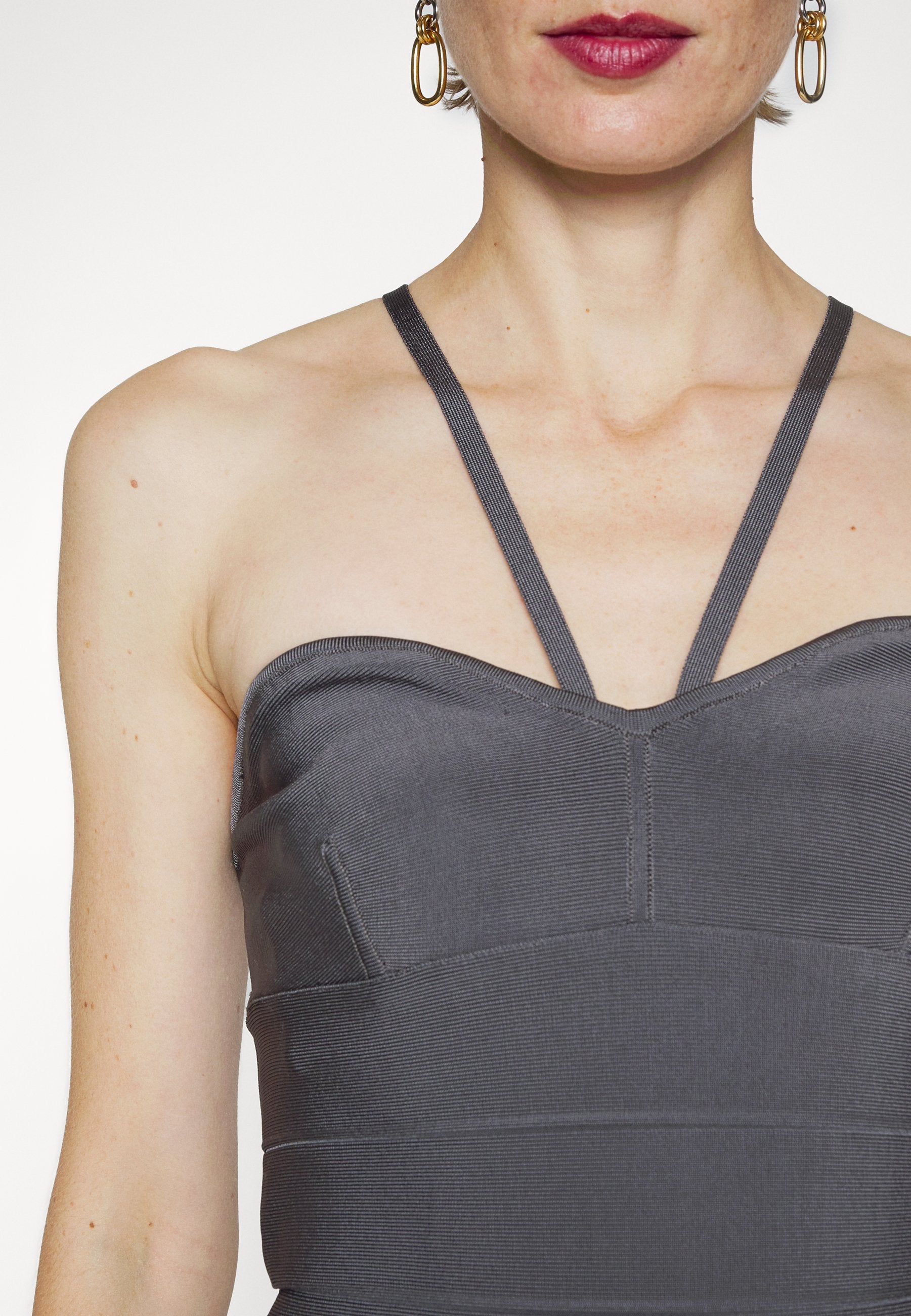 Hervé Léger ICON STRAPPY SWEETHEART MIDI DRESS