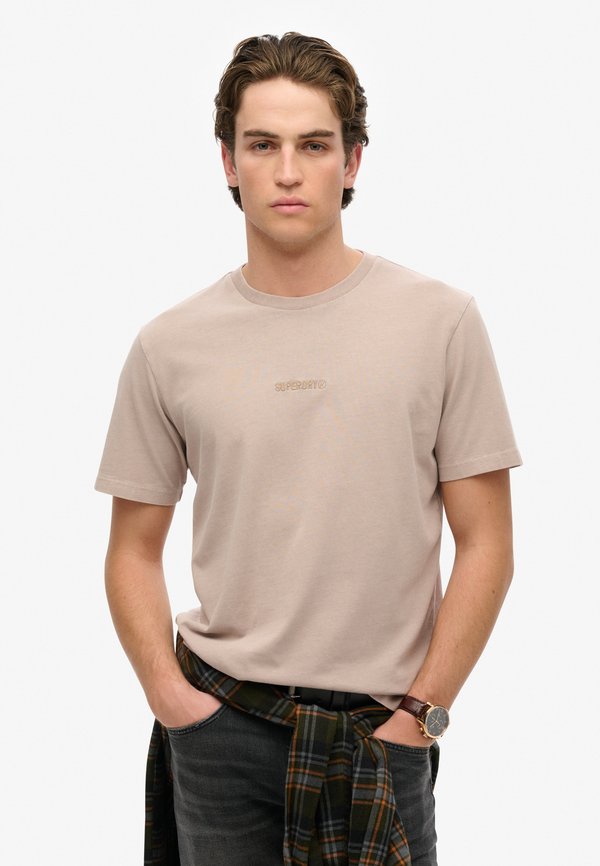 Superdry & Co MICRO LOGO - Basic T-shirt - deep beige slub